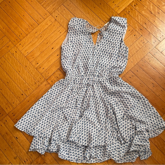 Rebecca Taylor Silk Blue and White Patterned Dress - Picture 10 of 11